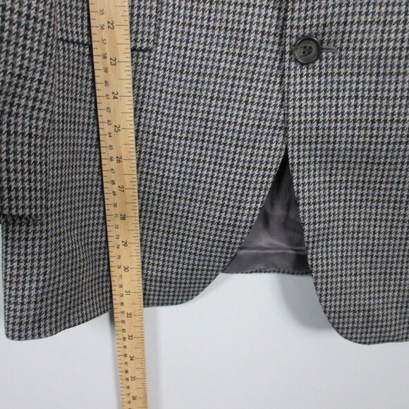 Lauren Ralph Lauren Wool Houndstooth Blazer Men's 100% Wool Office 42 Black 790 - Picture 9 of 10